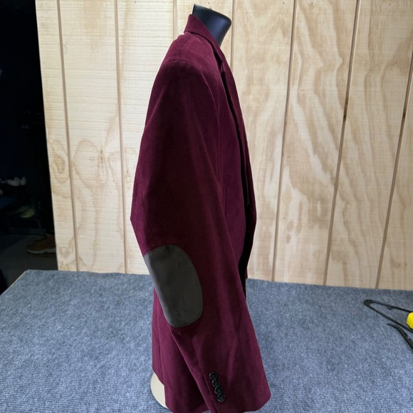 LAUREN Ralph Lauren Mens Corduroy Blazer Jacket Burgundy‎ 43S charm Class preppy - Picture 10 of 16